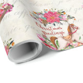 ヴィンテージビクトリアンロッキングホースのクリスマスパターン ラッピングペーパー (ロールコーナー)