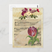 ヴィンテージビクトリアンロマンスチューリップポストカード ポストカード (正面/裏面)