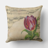 ヴィンテージビクトリアンロマンスチューリップ投げ枕 クッション (裏面)