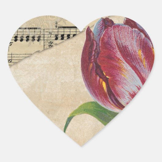 ヴィンテージビクトリアンロマンスチューリップ ハートシール (正面)