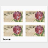 ヴィンテージビクトリアンロマンスチューリップ 長方形シール (シート)