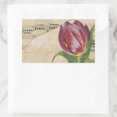 ヴィンテージビクトリアンロマンスチューリップ 長方形シール (バッグ)