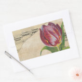 ヴィンテージビクトリアンロマンスチューリップ 長方形シール (封筒)