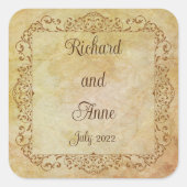 ヴィンテージビクトリアンロマンチックな結婚童話 スクエアシール (正面)