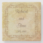 ヴィンテージビクトリアンロマンチックな結婚童話 ストーンコースター (正面)