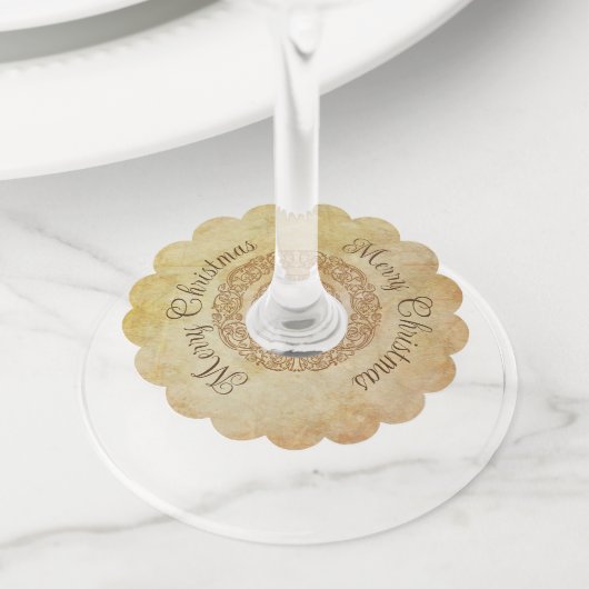 ヴィンテージビクトリアンロマンチックアンティーク ワイングラスタグ (クローズアップ)