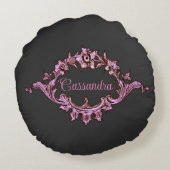 ヴィンテージビクトリアンロマンパーソナライズされたム ラウンドクッション (裏面)
