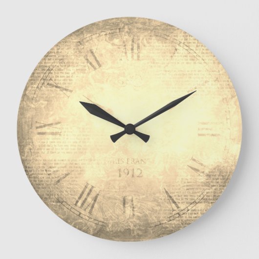 ヴィンテージビクトリアンローマ数字 ラージ壁時計 (正面)