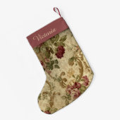 ヴィンテージビクトリアンワインフローラ(名前) スモールクリスマスストッキング (裏面 (吊り時))