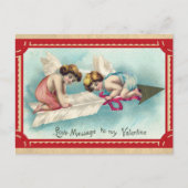 ヴィンテージビクトリアンヴァレンティヌデイエンジェルケルブ ポストカード (正面)