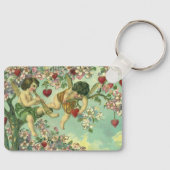 ヴィンテージビクトリアンヴァレンティヌデイキューピッドハートツリー キーホルダー (正面)