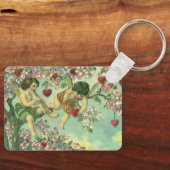 ヴィンテージビクトリアンヴァレンティヌデイキューピッドハートツリー キーホルダー (正面)