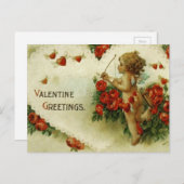 ヴィンテージビクトリアンヴァレンティネスケルブ シーズンポストカード (正面/裏面)