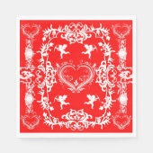 ヴィンテージビクトリアンヴァレンティンケルブ紙ナプキンス スタンダードランチョンナプキン (正面)