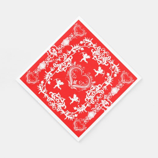 ヴィンテージビクトリアンヴァレンティンケルブ紙ナプキンス スタンダードランチョンナプキン (角)