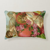 ヴィンテージビクトリアンヴァレンティンデイエンジェルハートバラ アクセントクッション (正面)