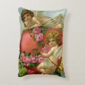 ヴィンテージビクトリアンヴァレンティンデイエンジェルハートバラ アクセントクッション (裏面(縦))