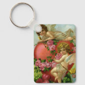 ヴィンテージビクトリアンヴァレンティンデイエンジェルハートバラ キーホルダー (正面)