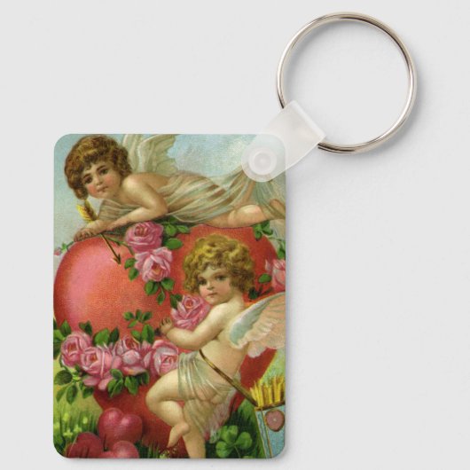 ヴィンテージビクトリアンヴァレンティンデイエンジェルハートバラ キーホルダー (裏面)