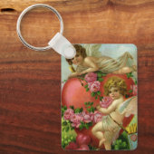 ヴィンテージビクトリアンヴァレンティンデイエンジェルハートバラ キーホルダー (正面)