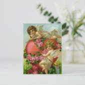 ヴィンテージビクトリアンヴァレンティンデイエンジェルハートバラ シーズンポストカード (スタンド正面)