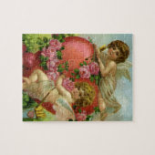 ヴィンテージビクトリアンヴァレンティンデイエンジェルハートバラ ジグソーパズル (横)