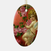 ヴィンテージビクトリアンヴァレンティンデイエンジェルハートバラ セラミックオーナメント (右)