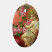 ヴィンテージビクトリアンヴァレンティンデイエンジェルハートバラ セラミックオーナメント (左)