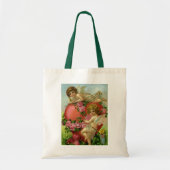 ヴィンテージビクトリアンヴァレンティンデイエンジェルハートバラ トートバッグ (正面)