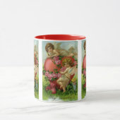 ヴィンテージビクトリアンヴァレンティンデイエンジェルハートバラ マグカップ (中央)