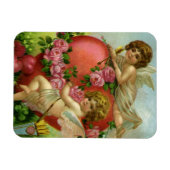 ヴィンテージビクトリアンヴァレンティンデイエンジェルハートバラ マグネット (横)