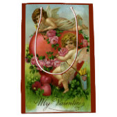 ヴィンテージビクトリアンヴァレンティンデイエンジェルハートバラ ミディアムペーパーバッグ (正面)