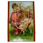 ヴィンテージビクトリアンヴァレンティンデイエンジェルハートバラ ミディアムペーパーバッグ (裏面)