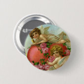 ヴィンテージビクトリアンヴァレンティンデイエンジェルハートバラ 缶バッジ (正面&裏面)