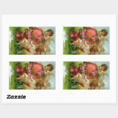 ヴィンテージビクトリアンヴァレンティンデイエンジェルハートバラ 長方形シール (シート)