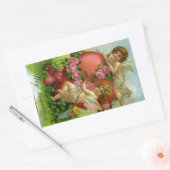 ヴィンテージビクトリアンヴァレンティンデイエンジェルハートバラ 長方形シール (封筒)