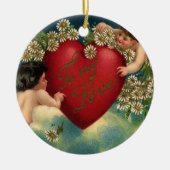 ヴィンテージビクトリアンヴァレンティーンズデイチェルブス天国 セラミックオーナメント (正面)