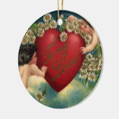 ヴィンテージビクトリアンヴァレンティーンズデイチェルブス天国 セラミックオーナメント (左)