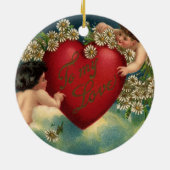 ヴィンテージビクトリアンヴァレンティーンズデイチェルブス天国 セラミックオーナメント (裏面)