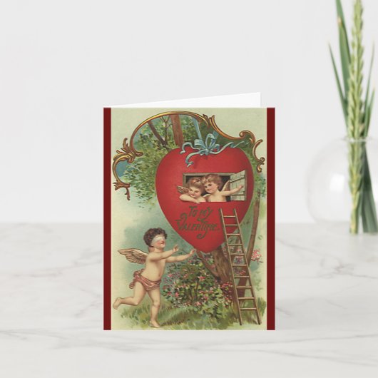 ヴィンテージビクトリアンヴァレンティーンズデイチェルーブズツリーハウス シーズンカード (正面)