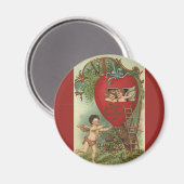 ヴィンテージビクトリアンヴァレンティーンズデイチェルーブズツリーハウス マグネット (正面/裏面)