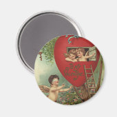 ヴィンテージビクトリアンヴァレンティーンズデイチェルーブズツリーハウス マグネット (正面/裏面)