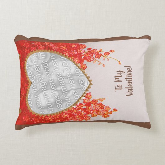 ヴィンテージビクトリアンヴァレンティーンズデイ私のハートはティン アクセントクッション (正面)