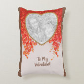 ヴィンテージビクトリアンヴァレンティーンズデイ私のハートはティン アクセントクッション (正面(垂直))