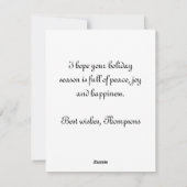 ヴィンテージビクトリアンヴィヴニコラス男の子クリスマス シーズンカード (裏面)