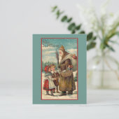 ヴィンテージビクトリアンヴィヴニコラス男の子クリスマス シーズンカード (スタンド正面)