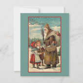 ヴィンテージビクトリアンヴィヴニコラス男の子クリスマス シーズンカード (正面)