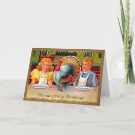 ヴィンテージビクトリアン不気味なキッズサンクスギビングカード シーズンカード