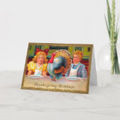 ヴィンテージビクトリアン不気味なキッズサンクスギビングカード シーズンカード (正面)