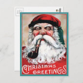 ヴィンテージビクトリアン不気味なサンタクリスマスポストカード ポストカード (正面/裏面)
